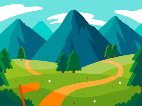 Mountain Landscape Free Vector Illustration