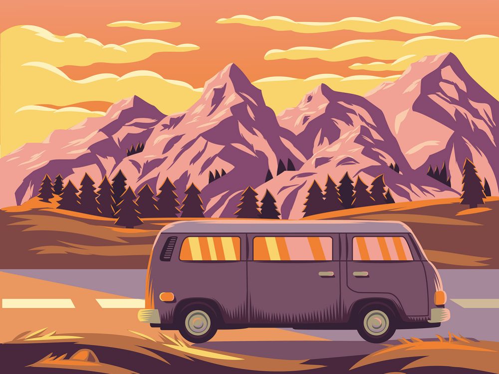 Mountain Landscape Free Vector Illustration
