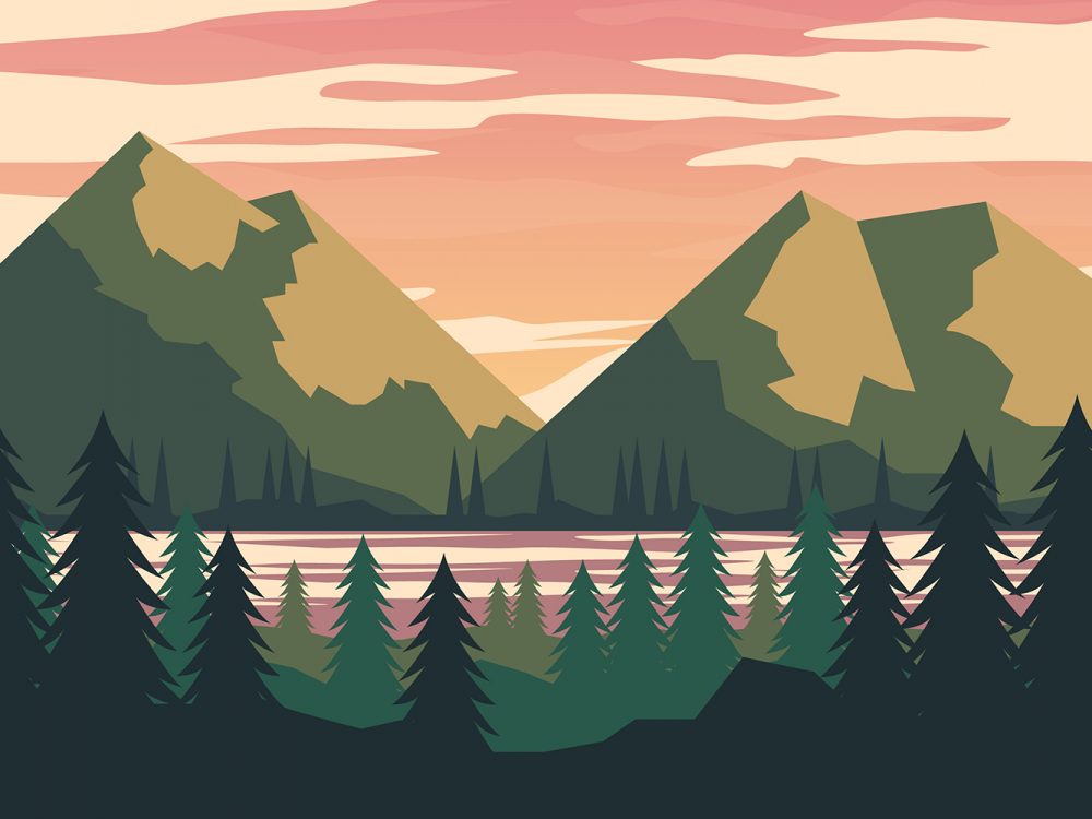 Mountain Landscape Free Vector Illustration