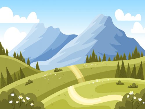 Mountain Landscape Free Vector Illustration