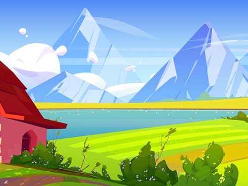 Mountain Landscape Free Vector Illustration