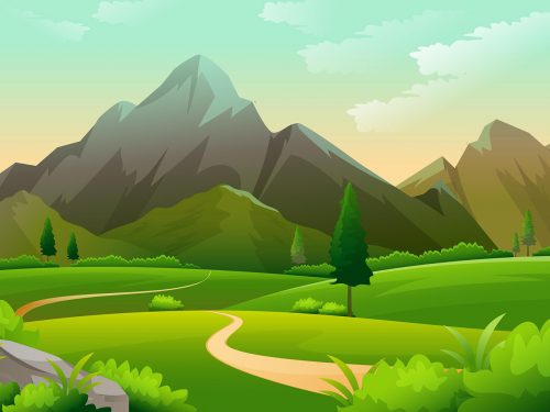 Mountain Landscape Free Vector Illustration