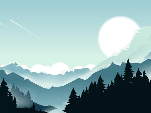 Mountain Landscape Free Vector Illustration