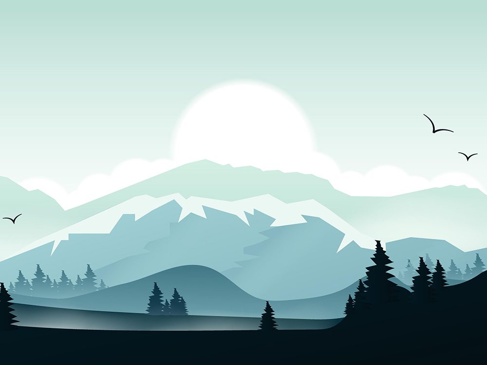 Mountain Landscape Free Vector Illustration