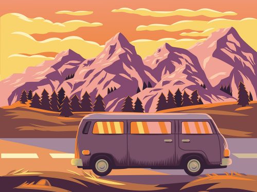 Mountain Landscape Free Vector Illustration