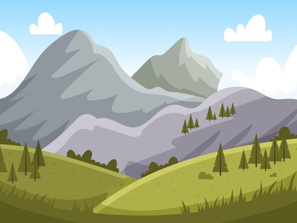 Mountain Landscape Free Vector Illustration