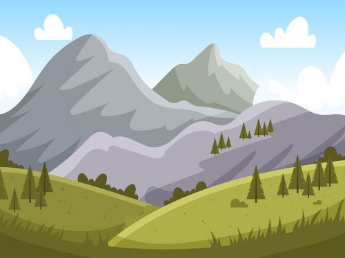 Mountain Landscape Free Vector Illustration