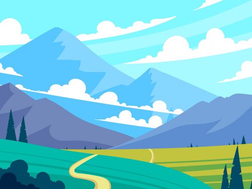 Mountain Landscape Free Vector Illustration