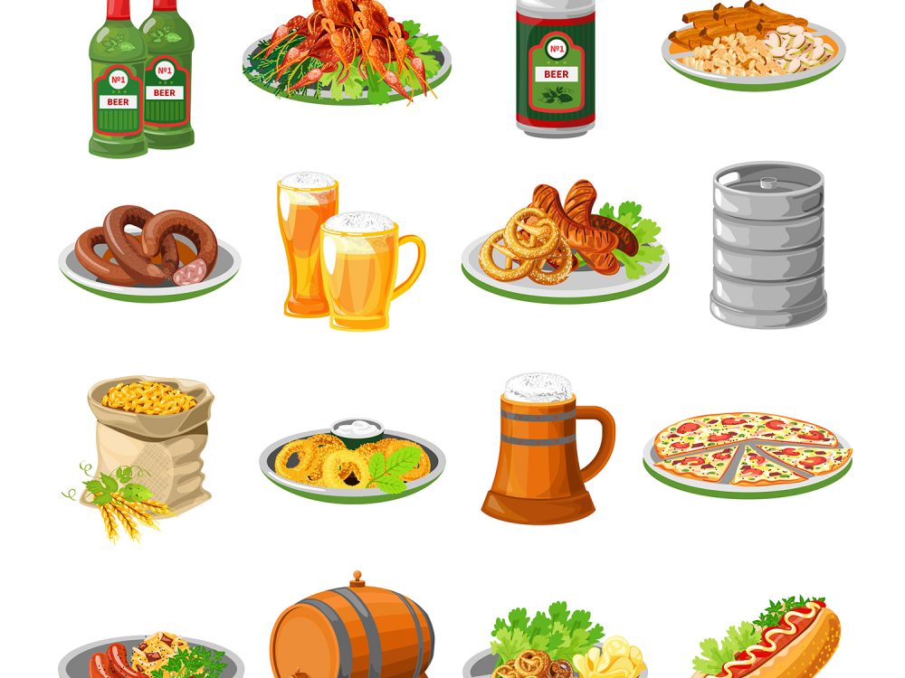 Oktoberfest Beer Food Flat Icons