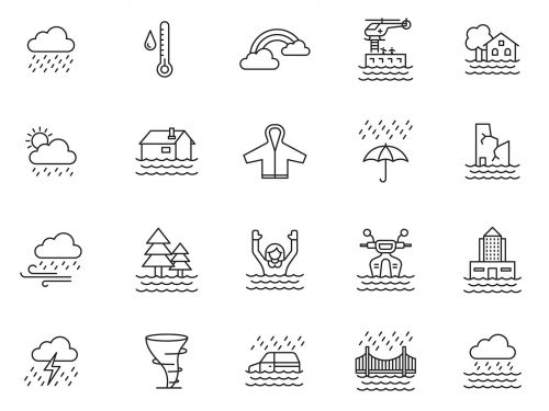 Rain & Flood Free Vector Icons