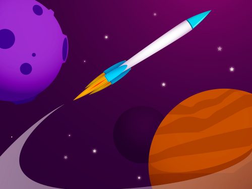Space With a Rocket Background