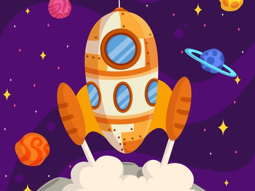 Space With a Rocket Background