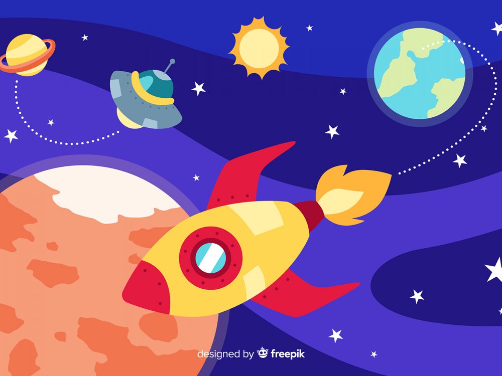 Space With a Rocket Background