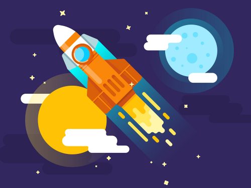 Space With a Rocket Background