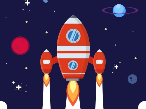 Space With a Rocket Background