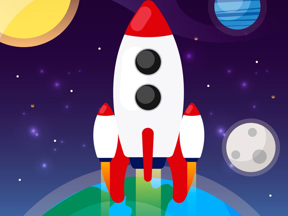 Space With a Rocket Background