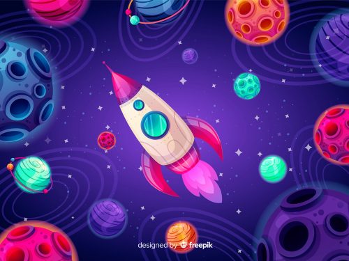 Space With a Rocket Background