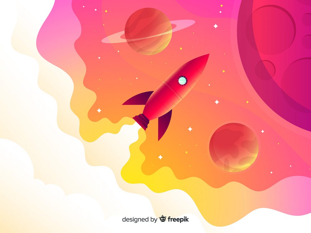 Space With a Rocket Background