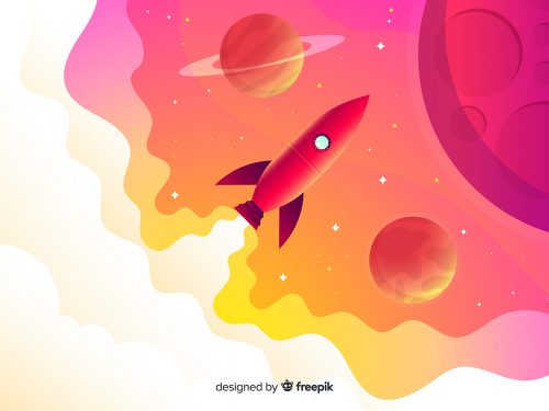 Space With a Rocket Background