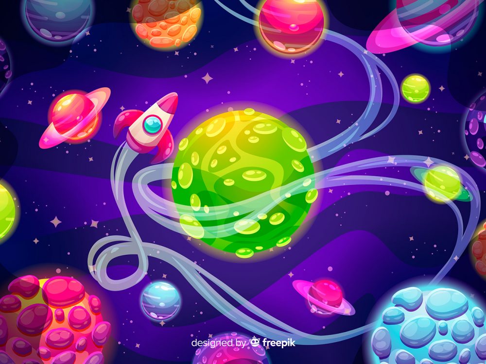 Space With a Rocket Background