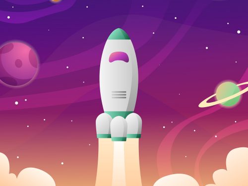 Space With a Rocket Background