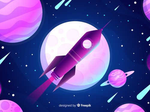 Space With a Rocket Background