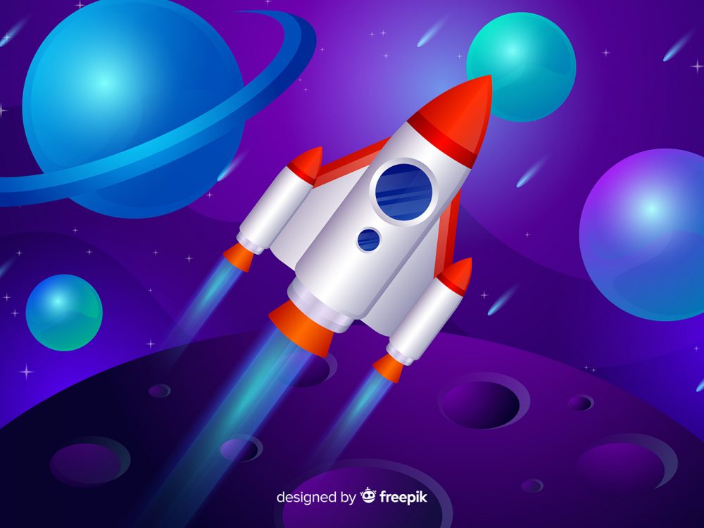 Space With a Rocket Background