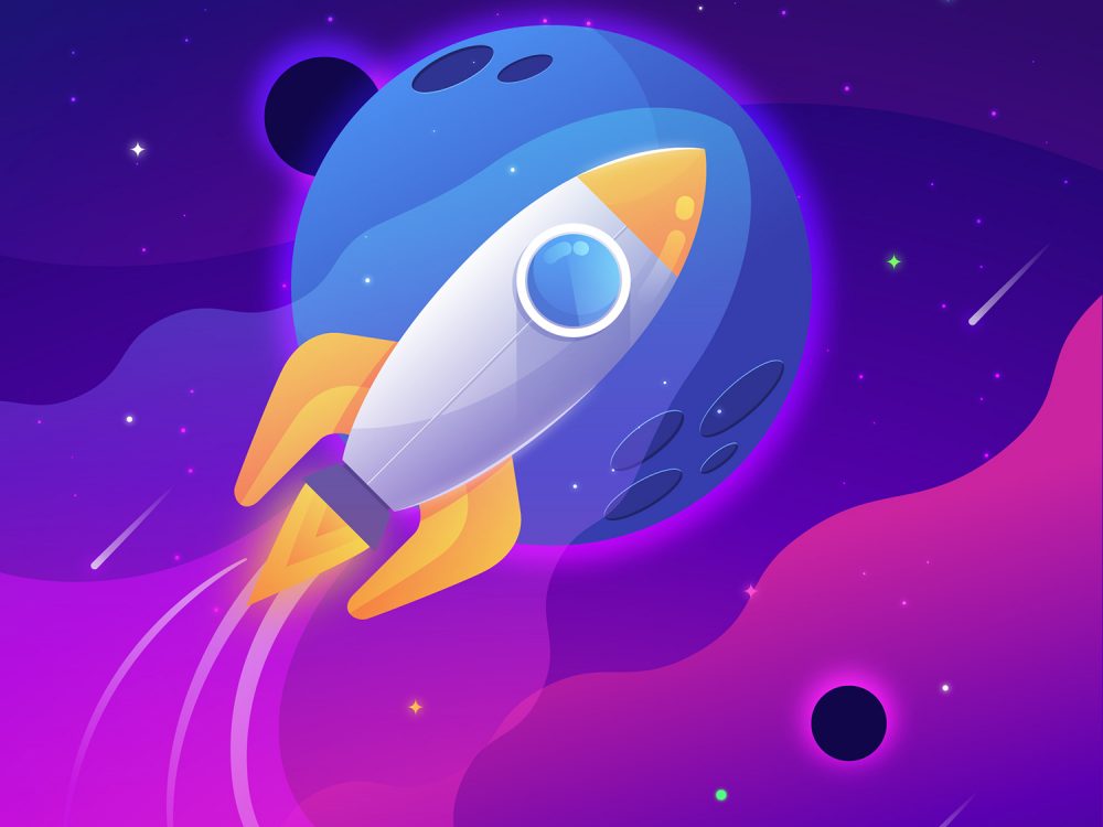 Space With a Rocket Background