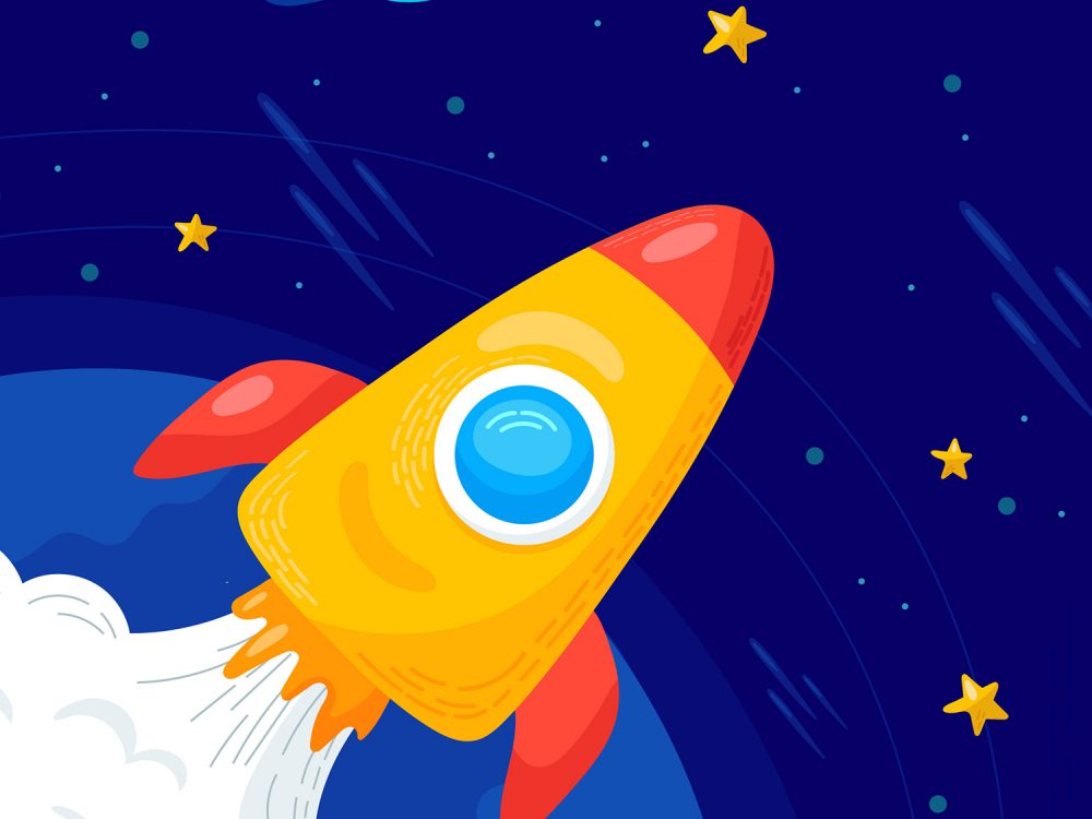 Space With a Rocket Background