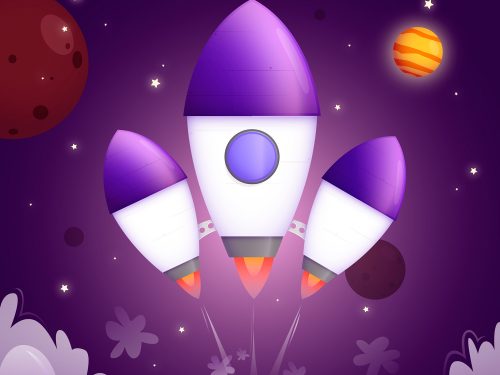 Space With a Rocket Background