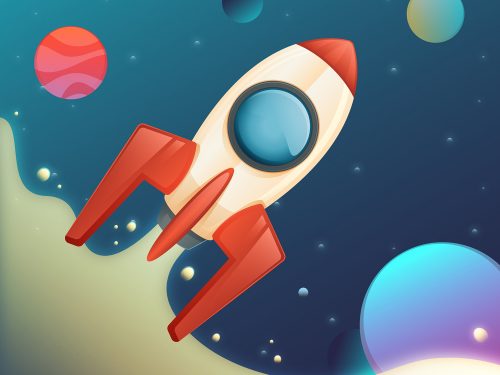Space With a Rocket Background