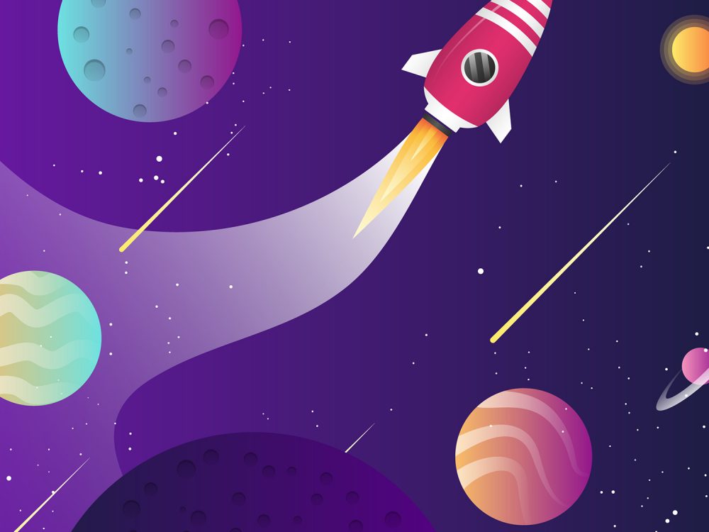 Space With a Rocket Background