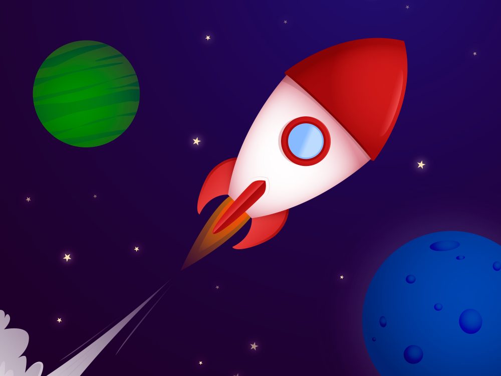 Space With a Rocket Background