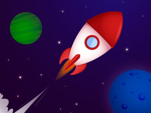 Space With a Rocket Background