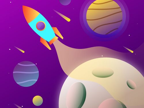 Space With a Rocket Background