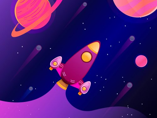Space With a Rocket Background