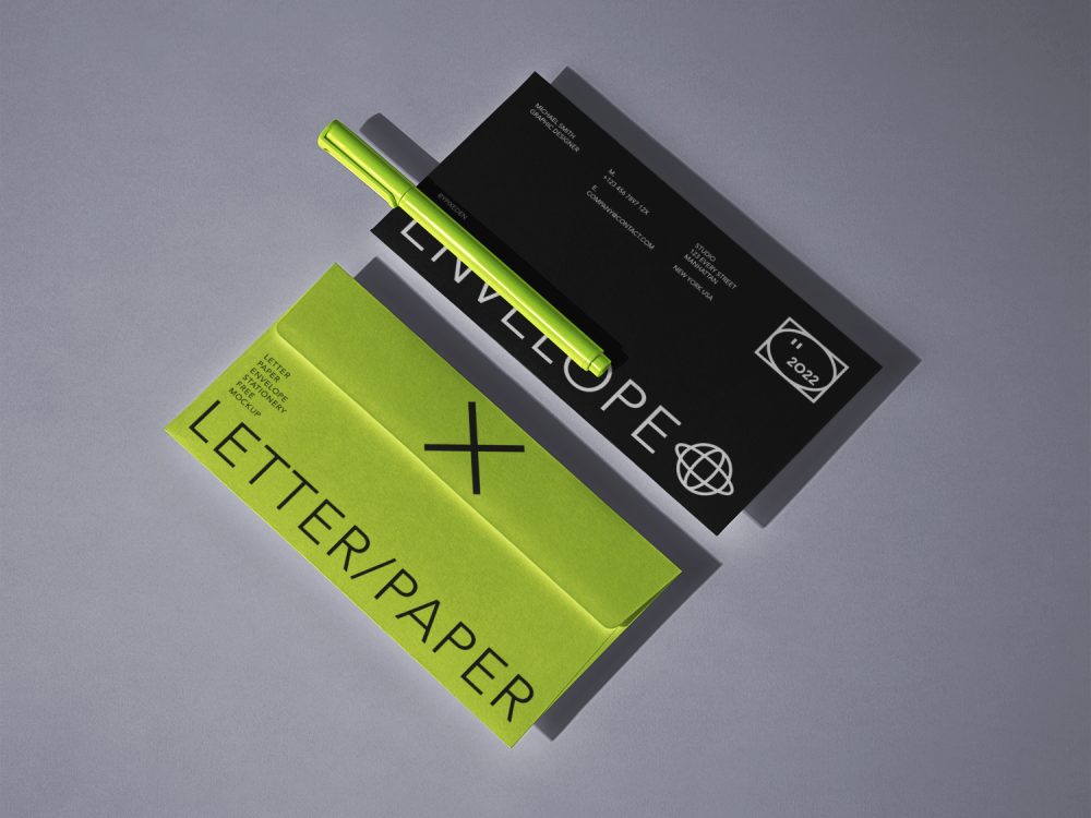 Stationery Letter Envelope Free Mockup