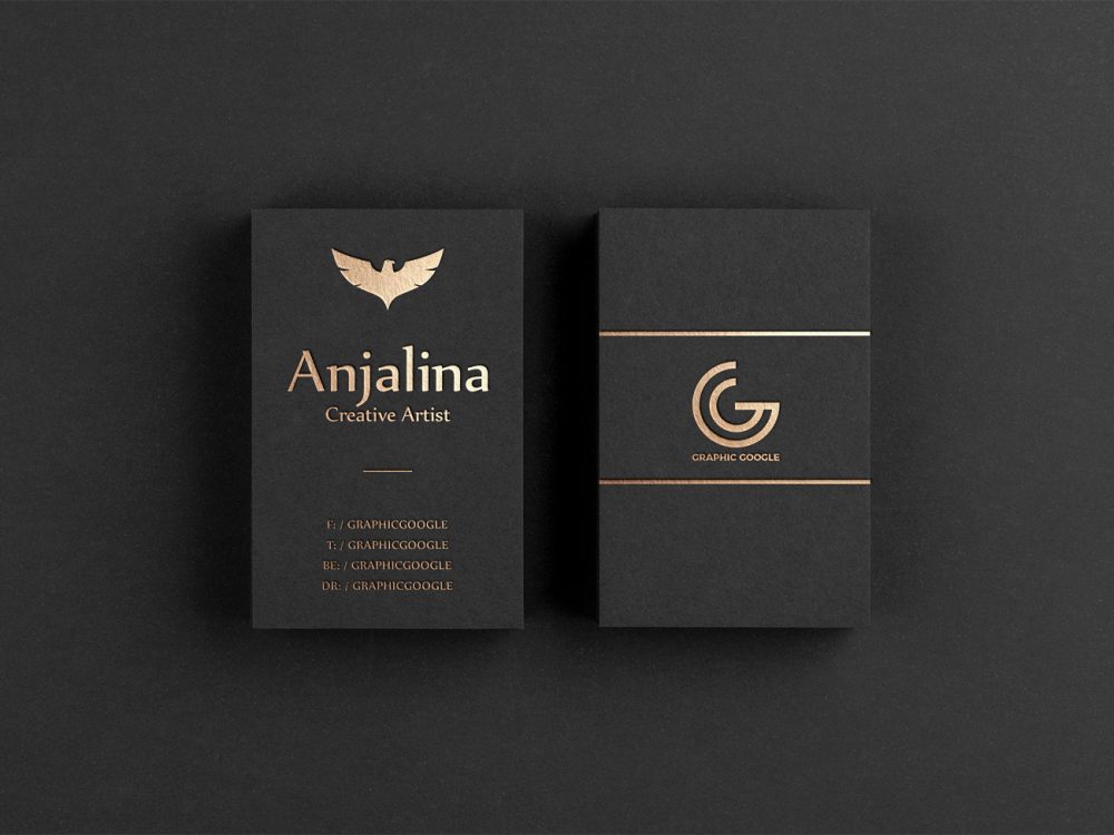 Free Gold Foil Business Card Mockup