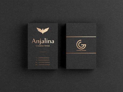 Free Gold Foil Business Card Mockup