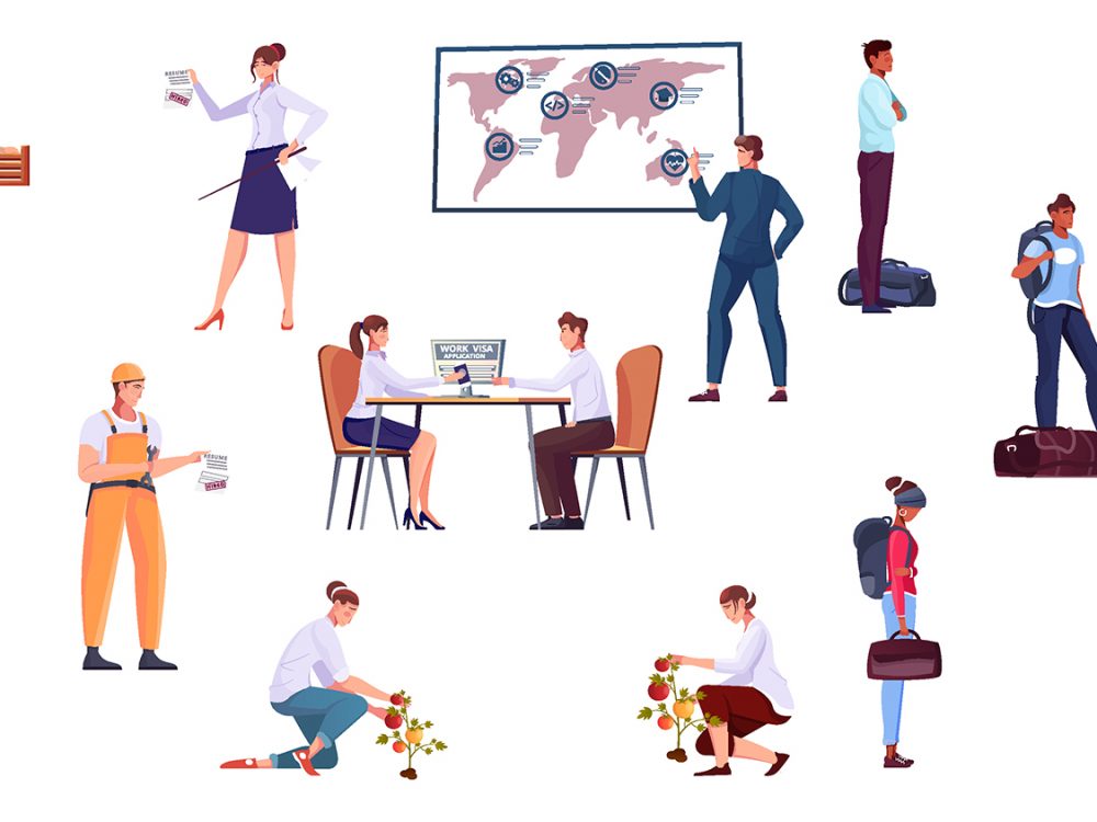 Migrant Workers Free Vector Icons