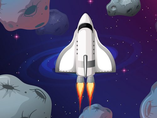 Space With a Rocket Background