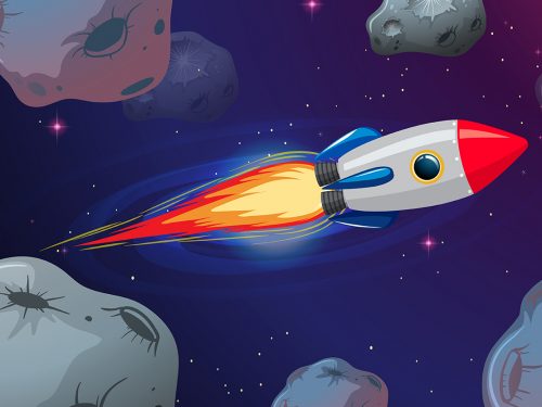 Space With a Rocket Background