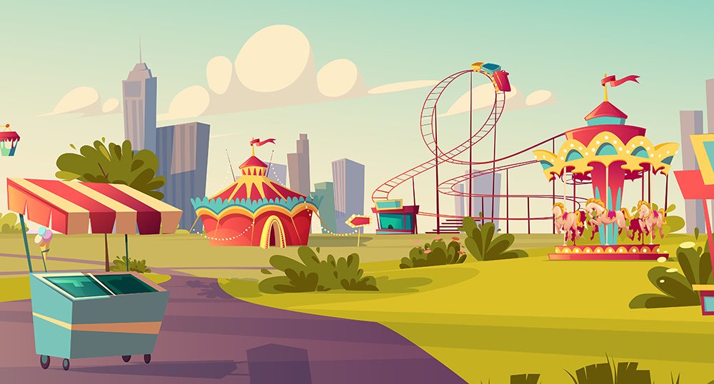 Amusement Park Vector Illustration