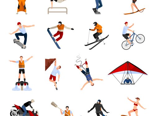 Extreme Sports Activities Free Vector Icons