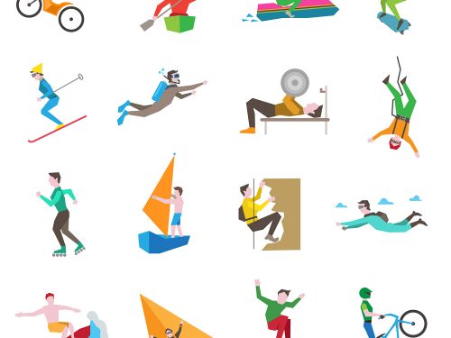 Extreme Sports Activities Free Vector Icons