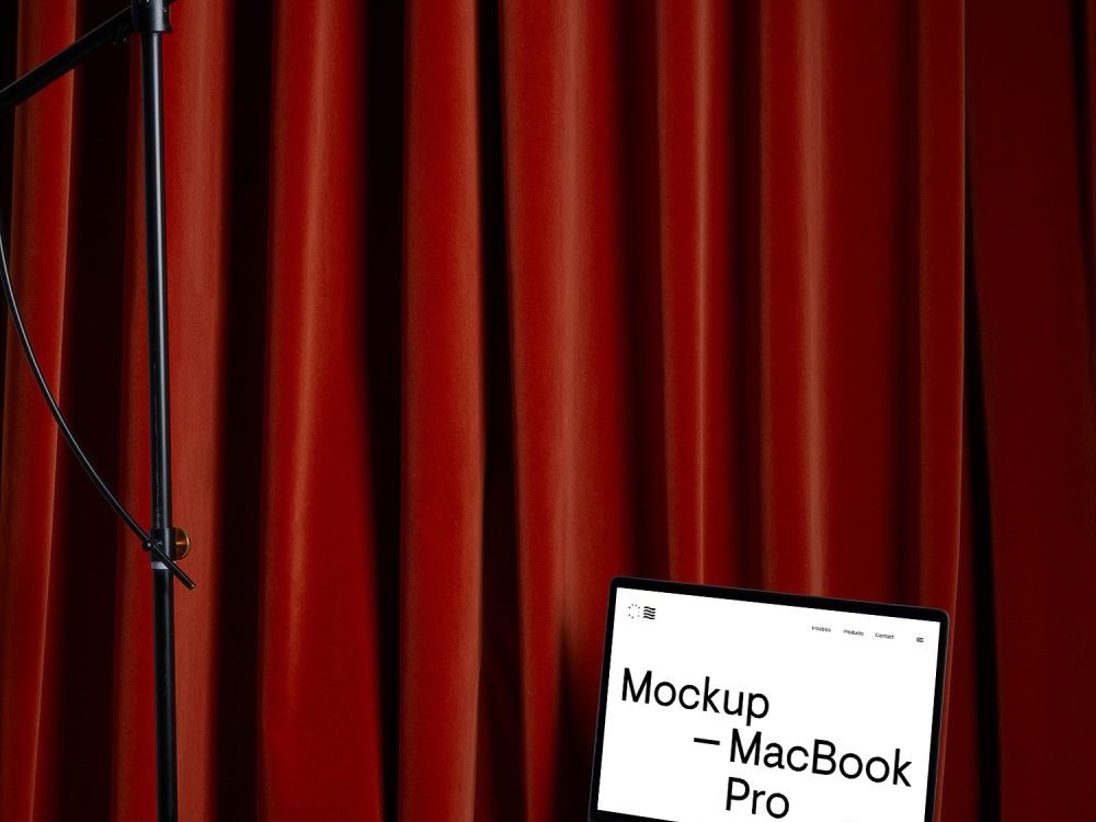 MacBook Pro Mockup on Coffee Table