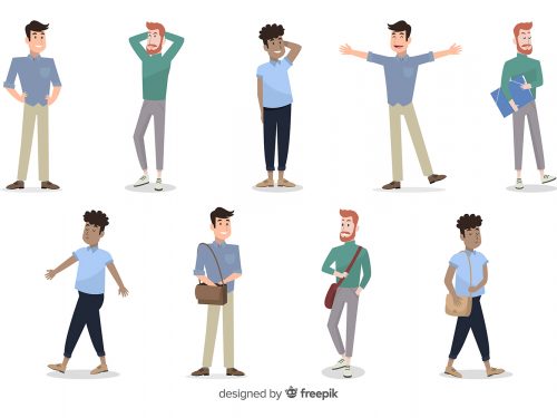 People Doing Different Actions Vector Icons