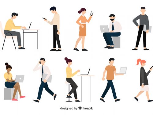 People Doing Different Actions Vector Icons