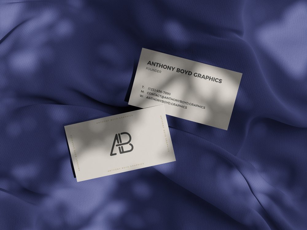Business Card on Fabric Mockup