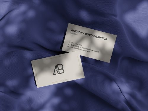 Business Card on Fabric Mockup
